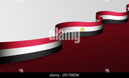 Arrière-plan du drapeau de ruban égyptien. Élément d'impact pour l'utilisation que vous voulez en faire. Illustration de Vecteur