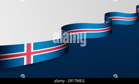 Arrière-plan du drapeau de ruban d'Islande. Élément d'impact pour l'utilisation que vous voulez en faire. Illustration de Vecteur