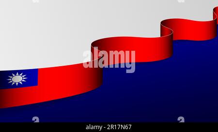 Arrière-plan du drapeau de ruban Taïwan. Élément d'impact pour l'utilisation que vous voulez en faire. Illustration de Vecteur