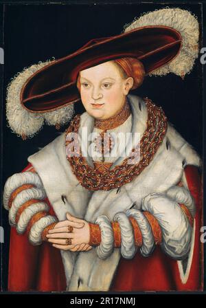 Portrait de Magdalena de Saxe, épouse de l'électeur Joachim II de Brandebourg Date: Vers 1529 artiste: Lucas Cranach l'aîné Allemand, 1472 (?)-1553 Banque D'Images