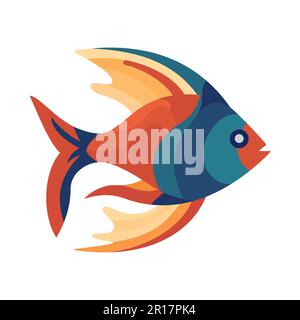 Panneau poisson. Icône de couleur de poisson sur fond blanc. Icône poisson abstrait. Illustration vectorielle Illustration de Vecteur