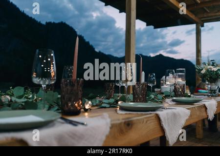 Table de mariage à Altai Banque D'Images