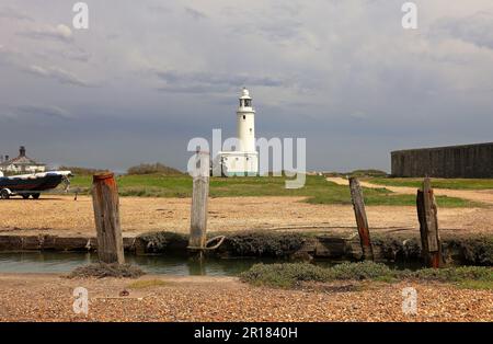 Hurst point Lighthouse dans le Hampshire sur le Solent Banque D'Images