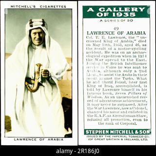 Lawrence d'Arabie - carte à cigarettes vintage Banque D'Images
