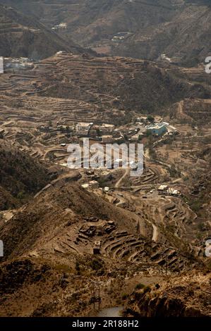 Chaîne de montagnes ASiR dans le sud-ouest de l'Arabie Saoudite Banque D'Images