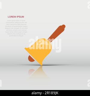 Dans l'icône vecteur alarme Bell télévision style. Jingle Bell blanc fond isolé sur l'illustration. Gong concept d'entreprise. Illustration de Vecteur