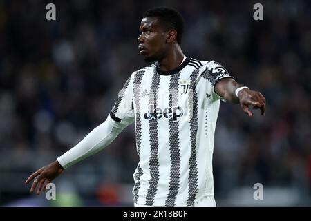 Turin, Italie. 11th mai 2023. Paul Pogba de Juventus FC gestes lors de la semi-finale de l'UEFA Europa League match de la première jambe entre Juventus FC et Sevilla FC au stade Allianz sur 11 mai 2023 à Turin, Italie . Credit: Marco Canoniero / Alamy Live News Banque D'Images