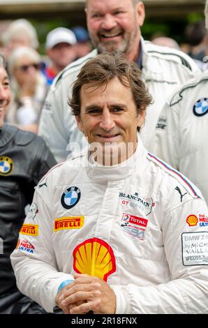 Alessandro, Alex Zanardi, pilote de course professionnel italien et paracycliste. Au festival de vitesse de Goodwood 2016 BMW Motorsport Celebration Banque D'Images