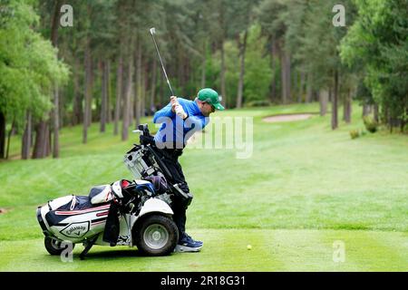 Graham Freeman a ouvert le 2nd au cours de la deuxième journée de l'Open de G4D au Woburn Golf Club, Milton Keynes. Date de la photo: Jeudi 11 mai 2023. Banque D'Images