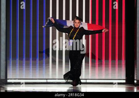 La Zarra en France lors de la répétition de la finale du Concours Eurovision Song à la M&S Bank Arena de Liverpool. Date de la photo: Vendredi 12 mai 2023. Banque D'Images