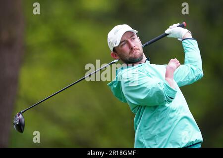 Cian Arthurs sur le 1st tee pendant la deuxième journée de l'Open G4D au Woburn Golf Club, Milton Keynes. Date de la photo: Jeudi 11 mai 2023. Banque D'Images