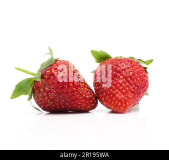Les fraises isolé sur fond blanc Banque D'Images