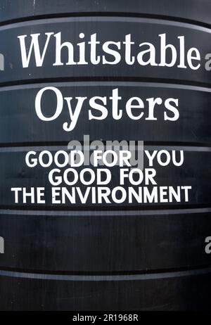 Huîtres Whitstable, récoltées dans des lits d'huîtres indigènes traditionnels de Whitstable Bay, Kent, Angleterre Banque D'Images