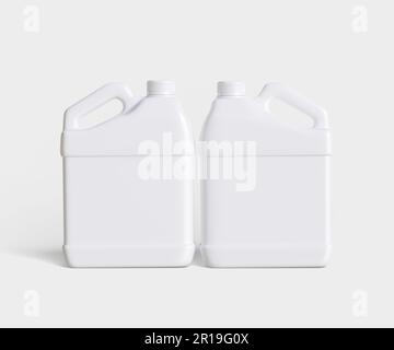 Conteneur jerrycan plastique blanc couleur et texture réaliste Banque D'Images