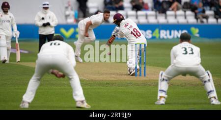 NORTHAMPTON, ANGLETERRE 12-Mai 2023 : Saif Zaib de Northamptonshire en action de batting jour 2 du LV= Insurance County Championship Match entre Northamptonshire vs Notinghamshire au terrain de comté de Northampton, Angleterre. Credit: PATRICK ANTHONISZ/Alamy Live News Banque D'Images