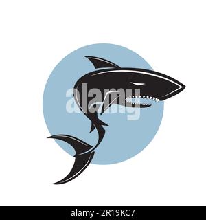 Image vectorielle d'un chat noir assis sur un fond blanc avec un cercle jaune Illustration de Vecteur