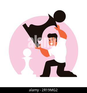 Joueur d'échecs avec une balle et un échiquier. Illustration vectorielle Illustration de Vecteur