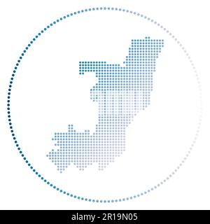 Badge numérique Congo. Carte en pointillés du Congo en cercle. Icône technologique du pays avec points en dégradé. Illustration vectorielle élégante. Illustration de Vecteur