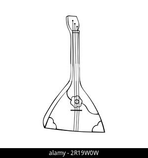 Instrument de musique à cordes national russe balalaika. Illustration vectorielle isolée sur fond blanc Illustration de Vecteur