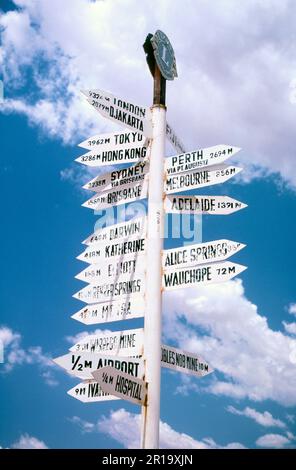 Signpost, Alice Springs, territoire du Nord, Australie Banque D'Images