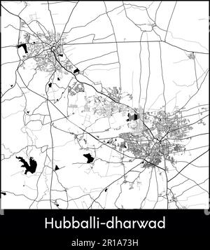 Carte de la ville Asie Inde Hubballi dharwad illustration vectorielle Illustration de Vecteur