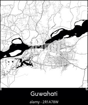 Carte de la ville Asie Inde Guwahati illustration vectorielle Illustration de Vecteur