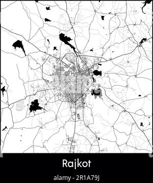 Carte de la ville Asie Inde Rajkot illustration vectorielle Illustration de Vecteur