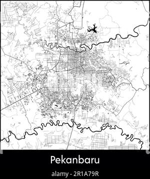 Carte de la ville Asie Indonésie Pekanbaru illustration vectorielle Illustration de Vecteur