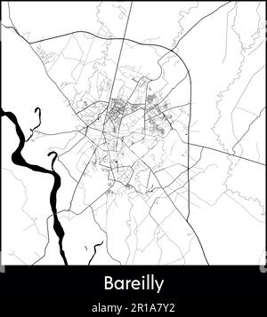 Carte de la ville Asie Inde Bareilly illustration vectorielle Illustration de Vecteur