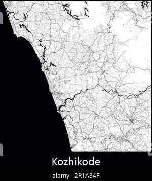 Carte de la ville Asie Inde Kozhikode illustration vectorielle Illustration de Vecteur