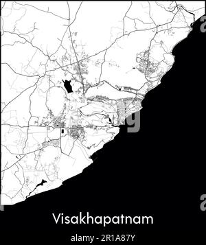 Carte de la ville Asie Inde Visakhapatnam illustration vectorielle Illustration de Vecteur