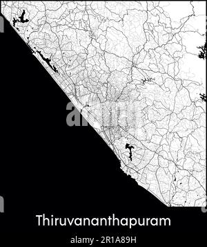 Carte de la ville Asie Inde Thiruvananthapuram illustration vectorielle Illustration de Vecteur