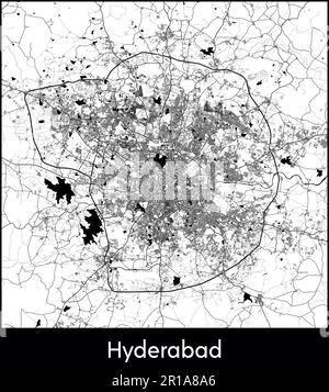 Carte de la ville Asie Inde Hyderabad illustration vectorielle Illustration de Vecteur