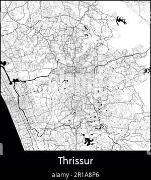 Carte de la ville Asie Inde Thrissur illustration vectorielle Illustration de Vecteur