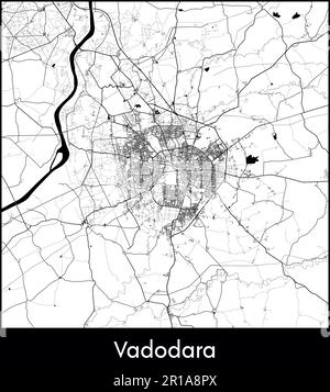 Carte de la ville Asie Inde Vadodara illustration vectorielle Illustration de Vecteur