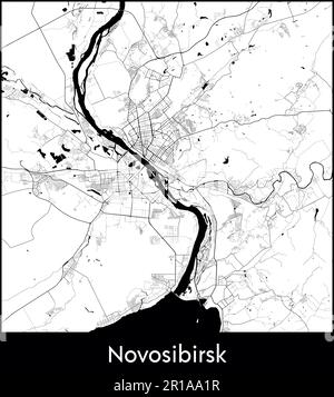 Carte de la ville Asie Russie Novosibirsk illustration vectorielle Illustration de Vecteur