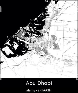 Carte de la ville Asie Émirats arabes Unis Abu Dhabi illustration vectorielle Illustration de Vecteur