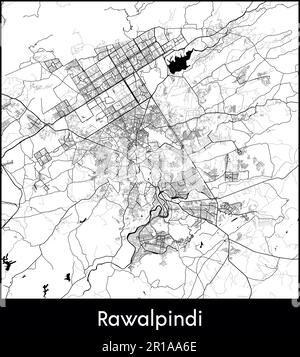 Carte de la ville Asie Pakistan Rawalpindi illustration vectorielle Illustration de Vecteur