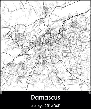 Carte de la ville Asie Syrie Damas illustration vectorielle Illustration de Vecteur