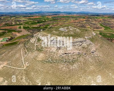 Hita dans la province de Guadalajara, vue aérienne du point de vue du château reste, Espagne Banque D'Images