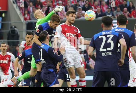 Cologne, Allemagne. 12th mai 2023. Firo: 12 mai 2023, football, 1st Bundesliga: Premier Bundesliga 1st FC Cologne - Hertha BSC Berlin duels, Oliver Christensen versus Jonas Hector crédit: dpa/Alay Live News Banque D'Images