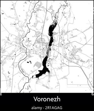 Carte de la ville Europe Russie Voronezh illustration vectorielle Illustration de Vecteur