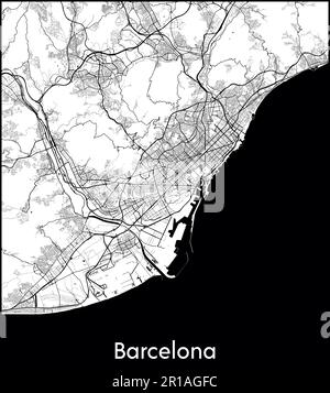 Carte de la ville Europe Espagne Barcelone illustration vectorielle Illustration de Vecteur