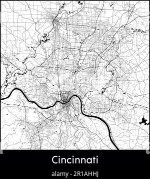 Carte de la ville Amérique du Nord États-Unis illustration vectorielle de Cincinnati Illustration de Vecteur