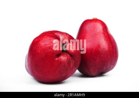 Pommes Rose isolé sur fond blanc Banque D'Images