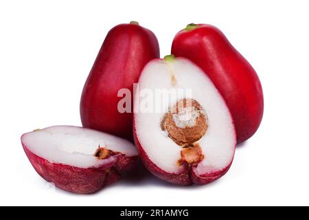 Pommes Rose isolé sur fond blanc Banque D'Images