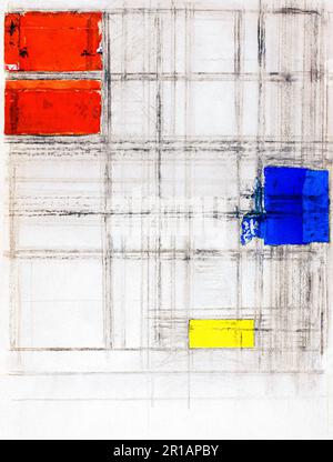 Etude pour une composition peinture en haute résolution par Piet Mondrian. Original de l'Art Institute de Chicago. Banque D'Images