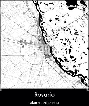 Carte de la ville Amérique du Sud Argentine Rosario illustration vectorielle Illustration de Vecteur