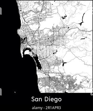 Carte de la ville Amérique du Nord États-Unis illustration vectorielle de San Diego Illustration de Vecteur
