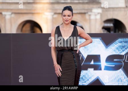 Rome, Italie, 12 mai 2023 - Michelle Rodriguez assiste au tapis rouge pour la première mondiale du film 'Fast X' à Rome. Crédits: Luigi de Pompeis / Alamy Live News Banque D'Images